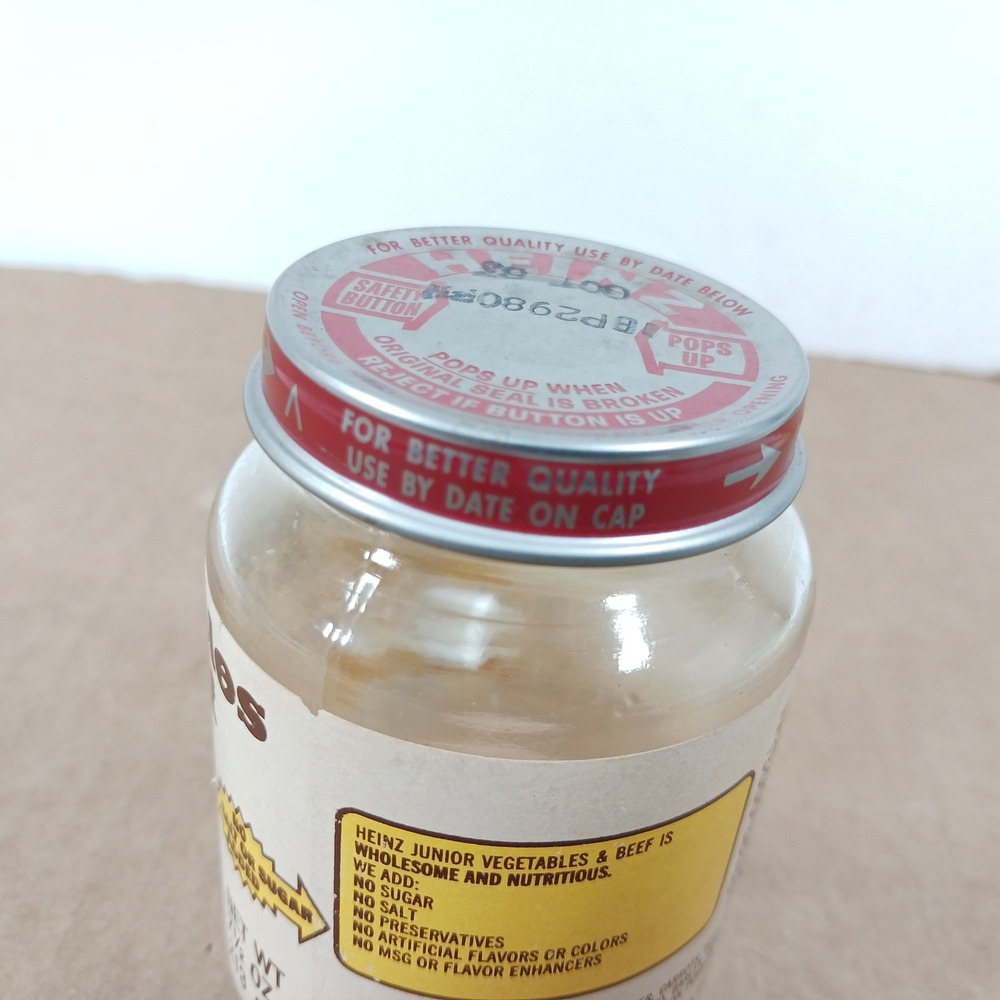 Vintage 1980s Baby Food Jars Lot Heinz Beech-Nut Glass Advertising Prop 3pc - Picture 13 of 16